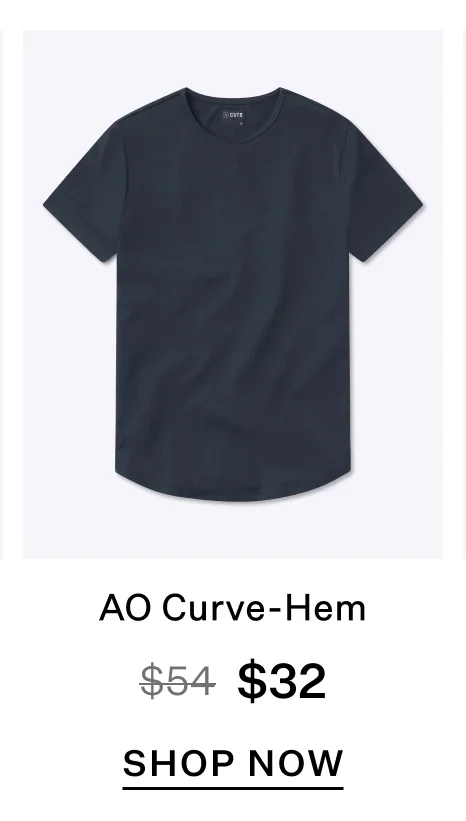 AO Curve-Hem Tee - Obsidian