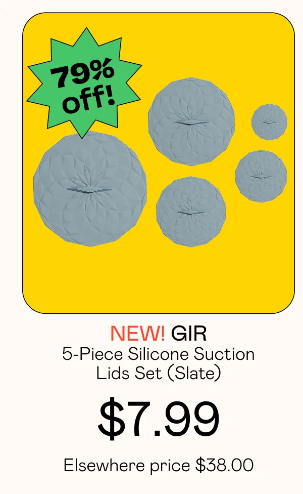 5-Piece Silicone Suction Lids Set - Slate