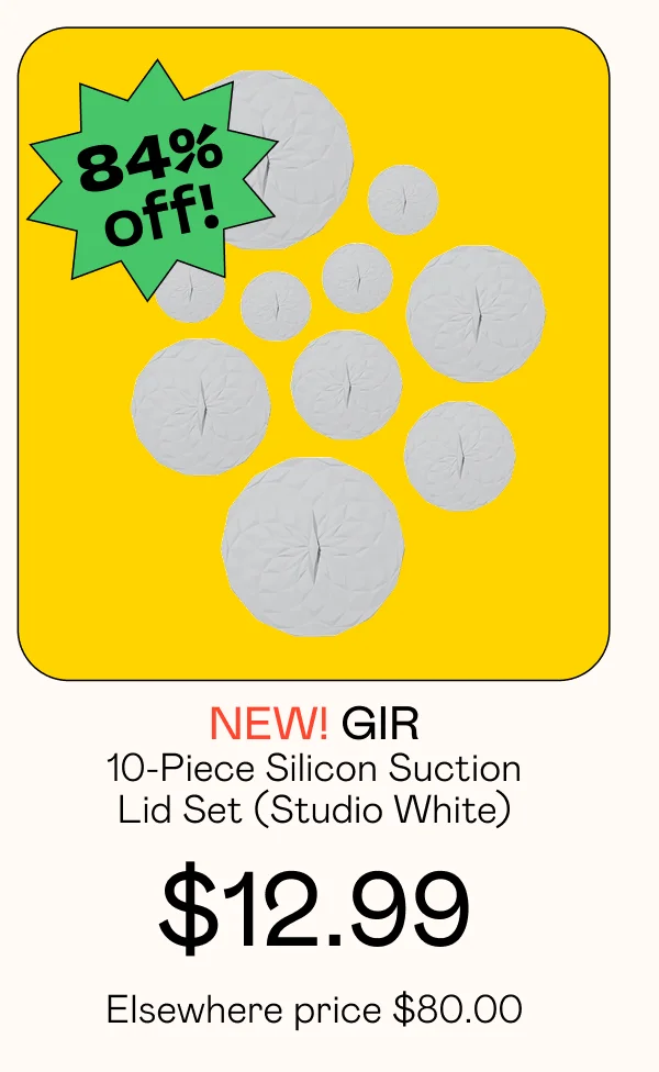 10-Piece Silicon Suction Lid Set - Studio White