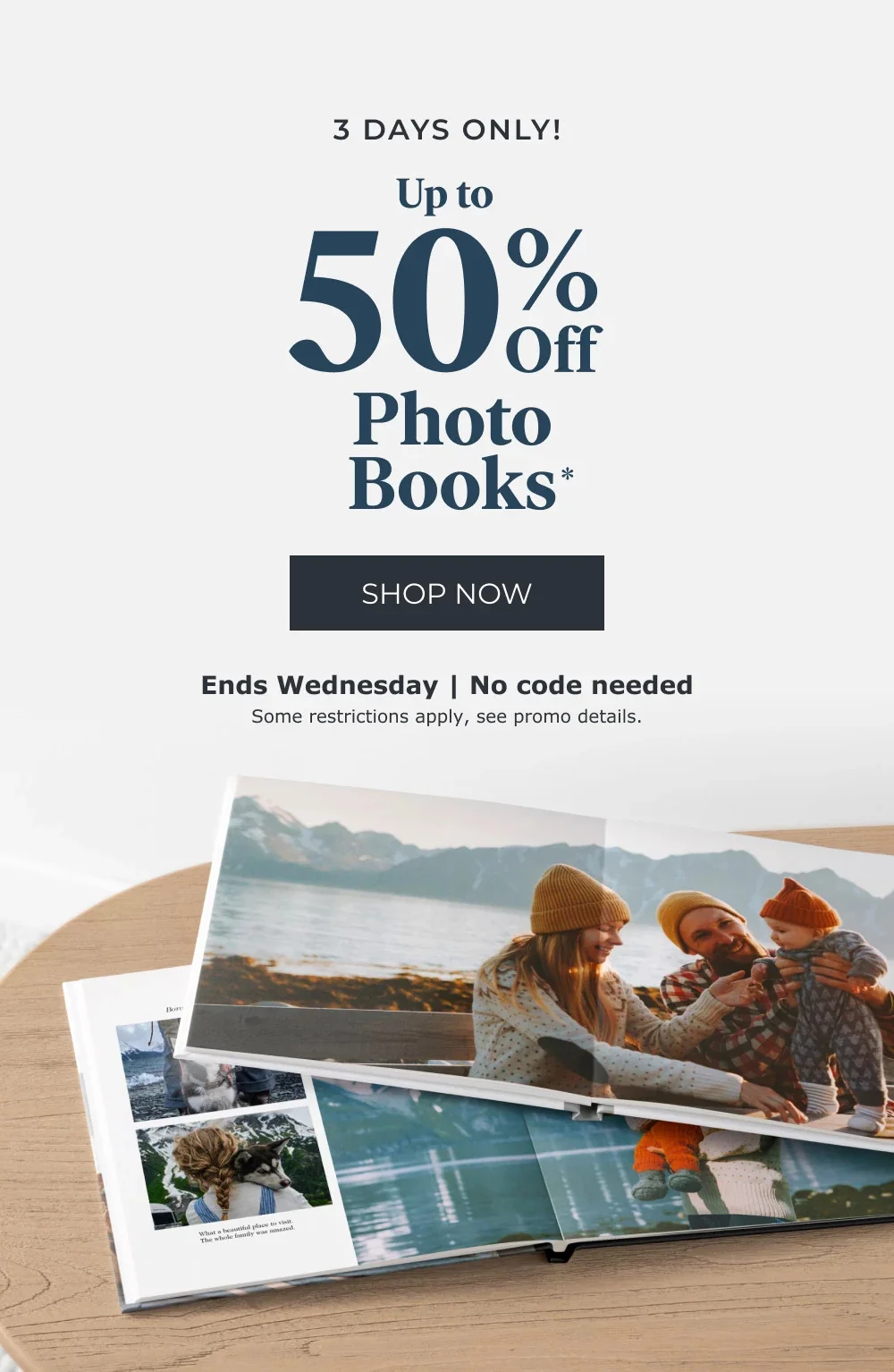 Up to 50% Off Photo Books and Gifts & Home Décor