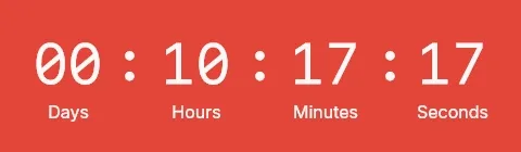 Countdown Timer to Sales End - 11:59PM CDT.
