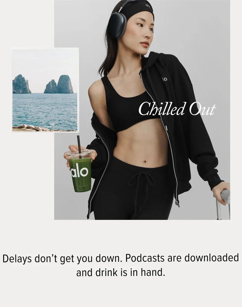 Chilled Out. Delays don't get you down. Podcasts are downloaded and drink is in hand.