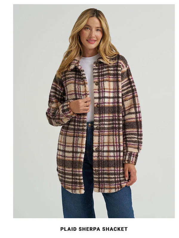 Women's Plaid Sherpa Shacket