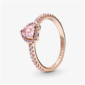 Sparkling Elevated Heart Ring
