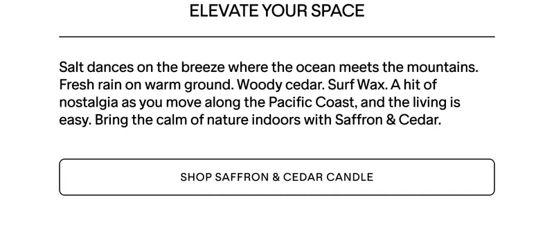 SHOP THE SAFFRON & CEDAR CANDLE