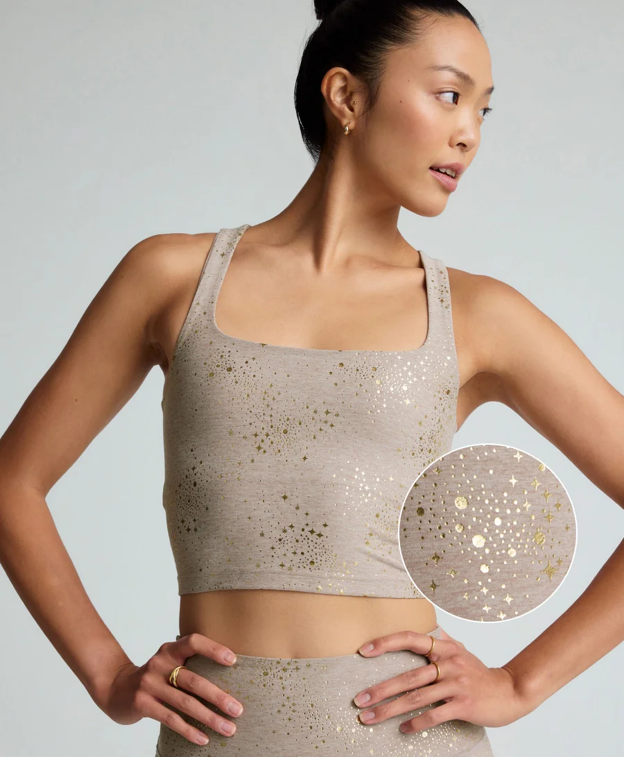 Chai Lucky Stars SoftShine Square Neck Cropped Tank