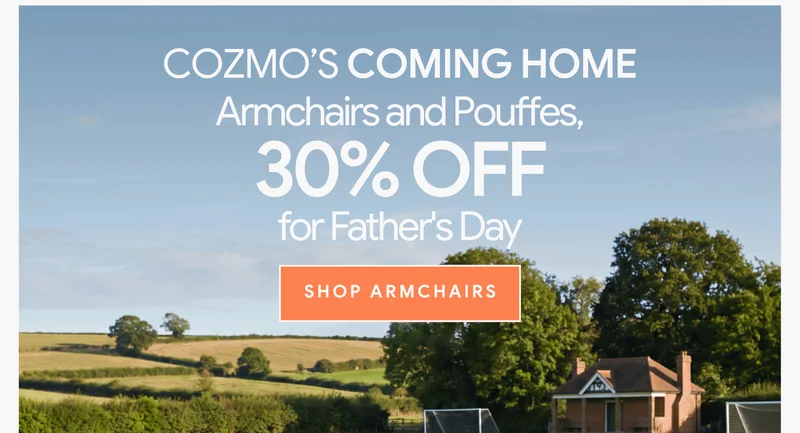 Armchairs and Pouffes: 30% off for Father's Day