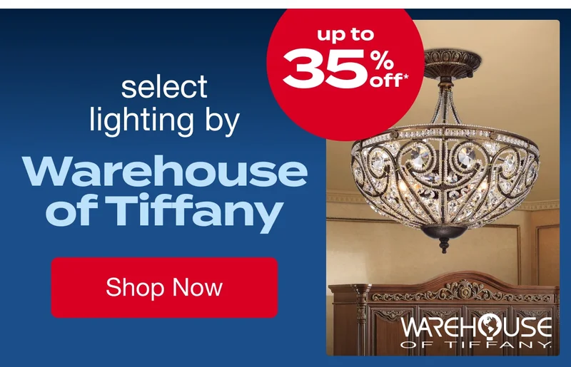 Up to 35% off Select Lighting by Warehouse of Tiffany