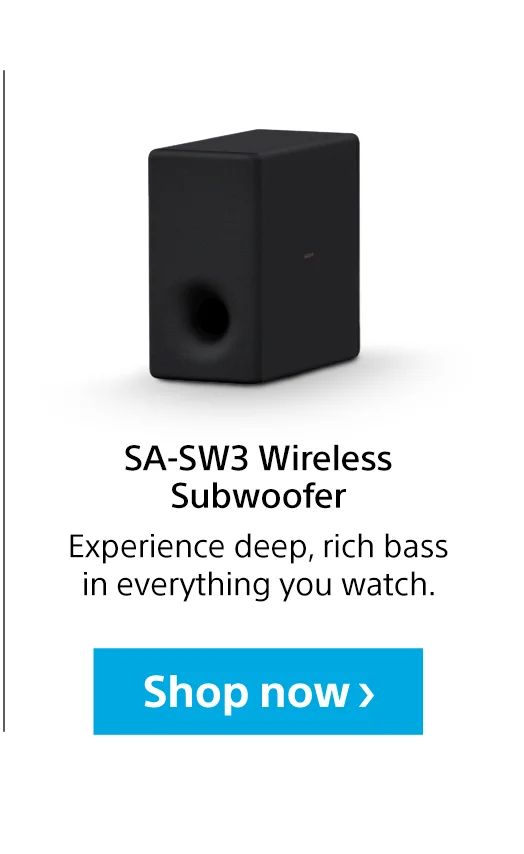 SA-SW3 Wireless Subwoofer | Experience deep, rich bass in everything you watch. | Shop now