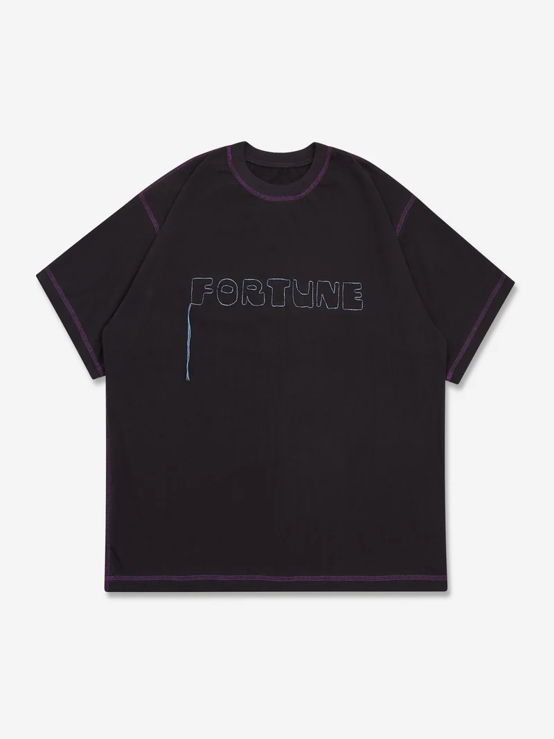 Image of Fortune W.W.D Stitched Fortune Logo Tee - Black