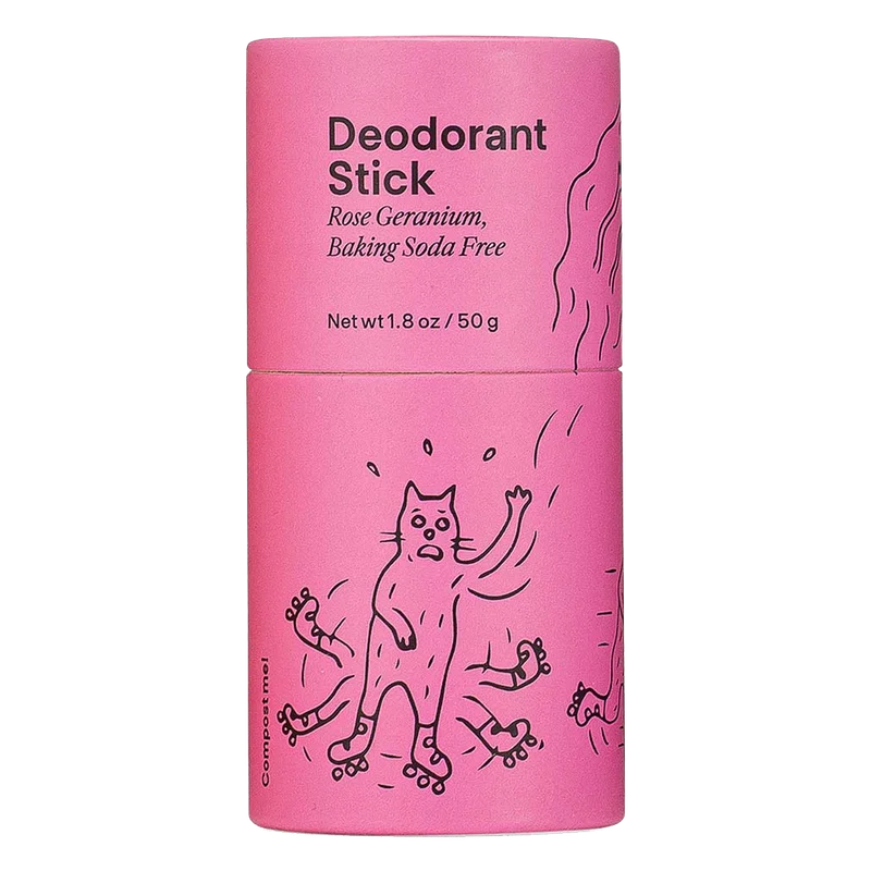 A pink tube with a rollerskating cat on it