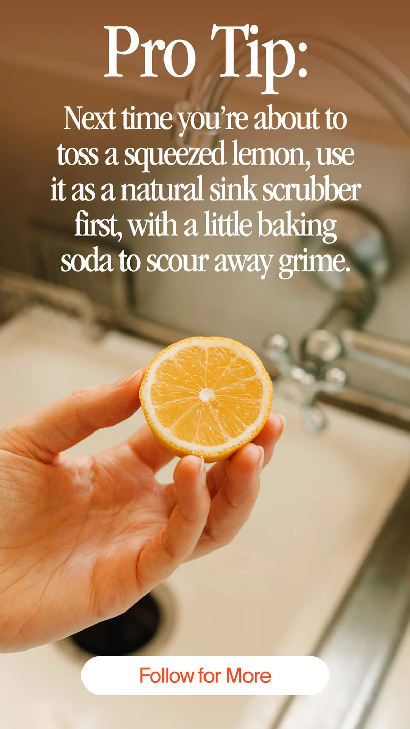 Natural lemon and baking soda scour
