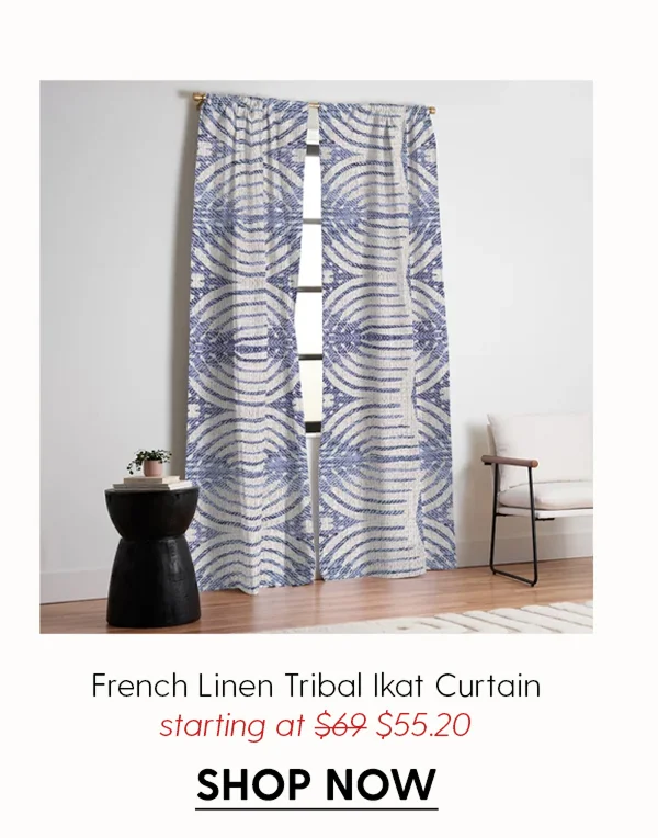 FRENCH LINEN TRIBAL IKAT Curtain