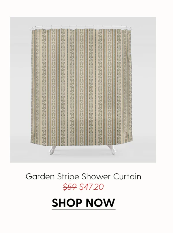 Garden Stripe Shower Curtain