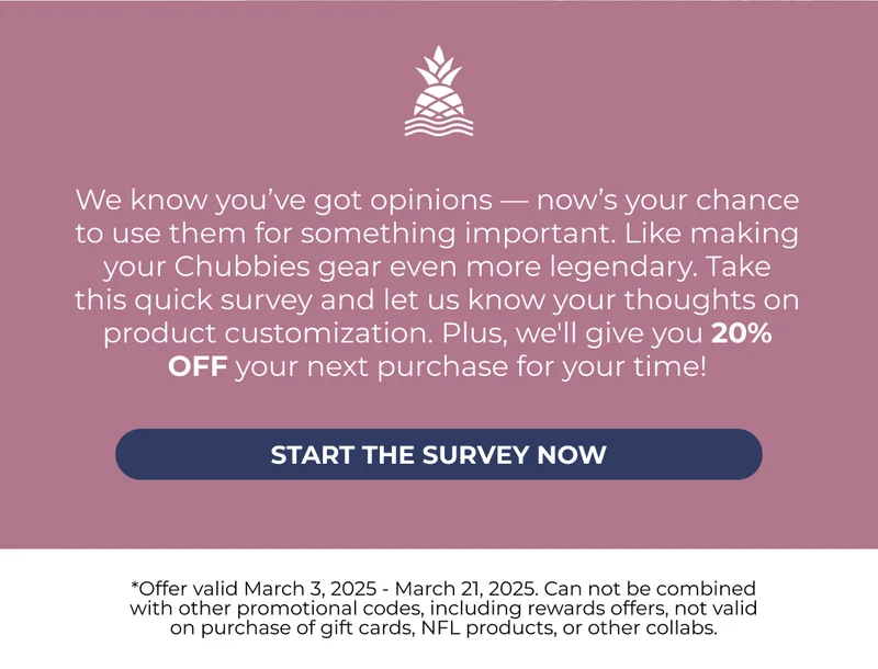 TAKE OUR SURVEY AND GET 20% OFF YOUR NEXT PURCHASE