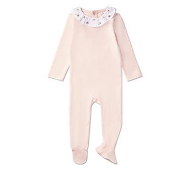 MiniMoi Flower Ruffle Collar Footie