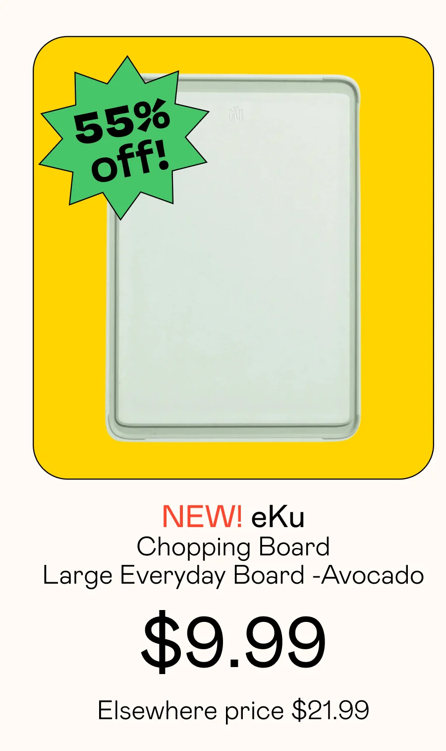 Chopping Board - Large Everyday Board - Avocado
