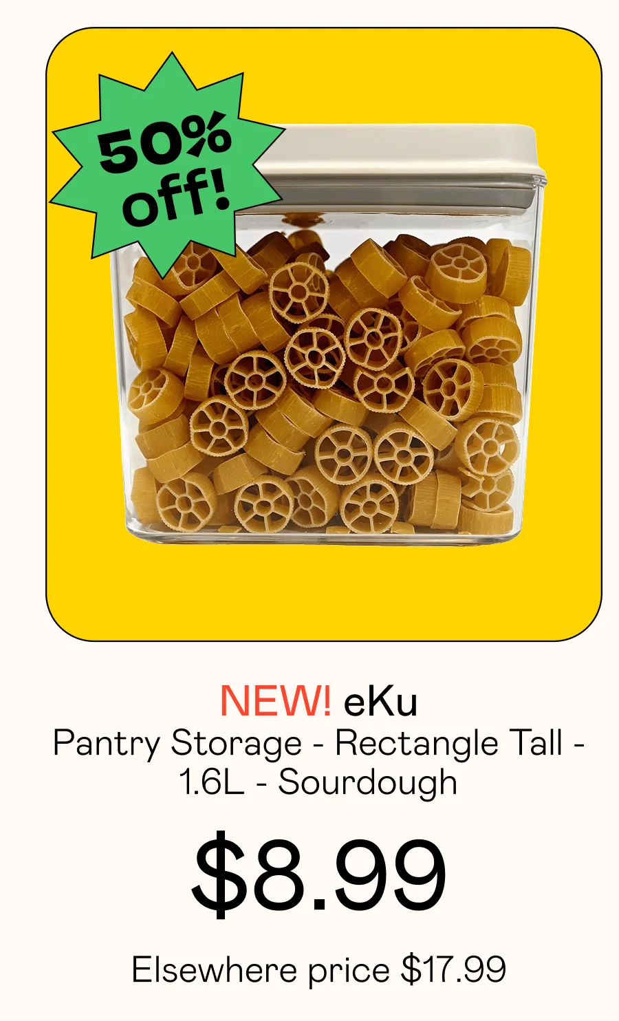 Pantry Storage - Rectangle Tall - 1.6L - Sourdough