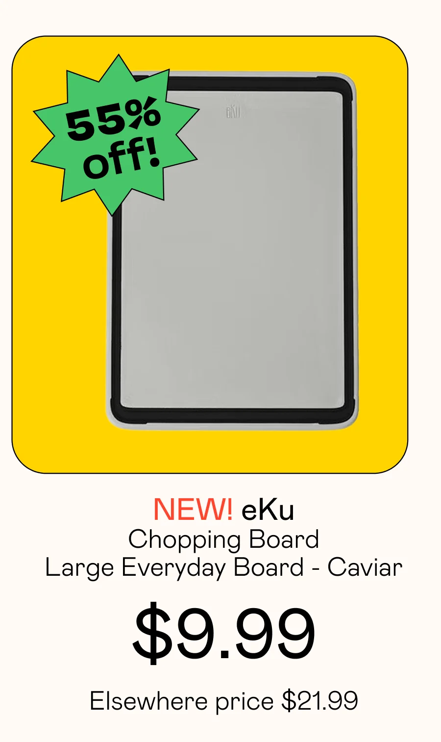 Chopping Board - Large Everyday Board - Caviar