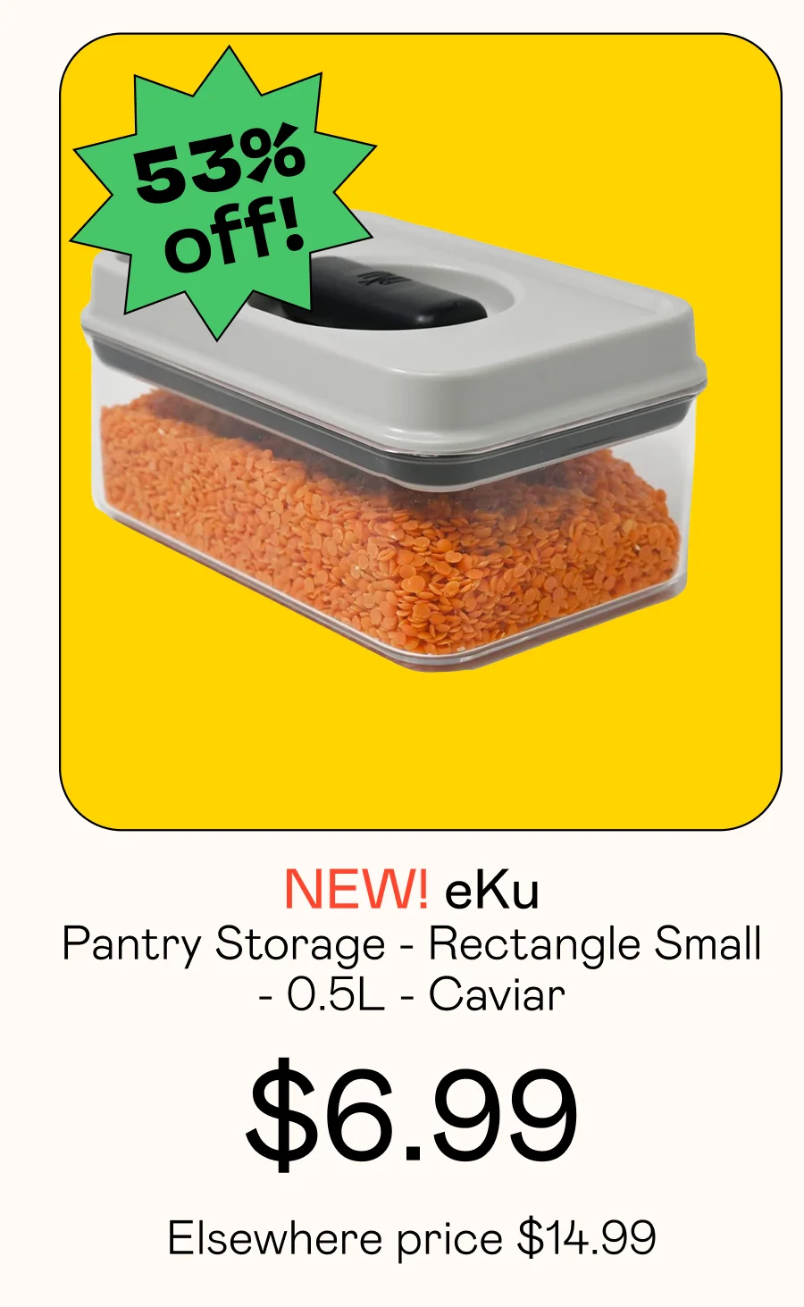 Pantry Storage - Rectangle Small - 0.5L - Caviar