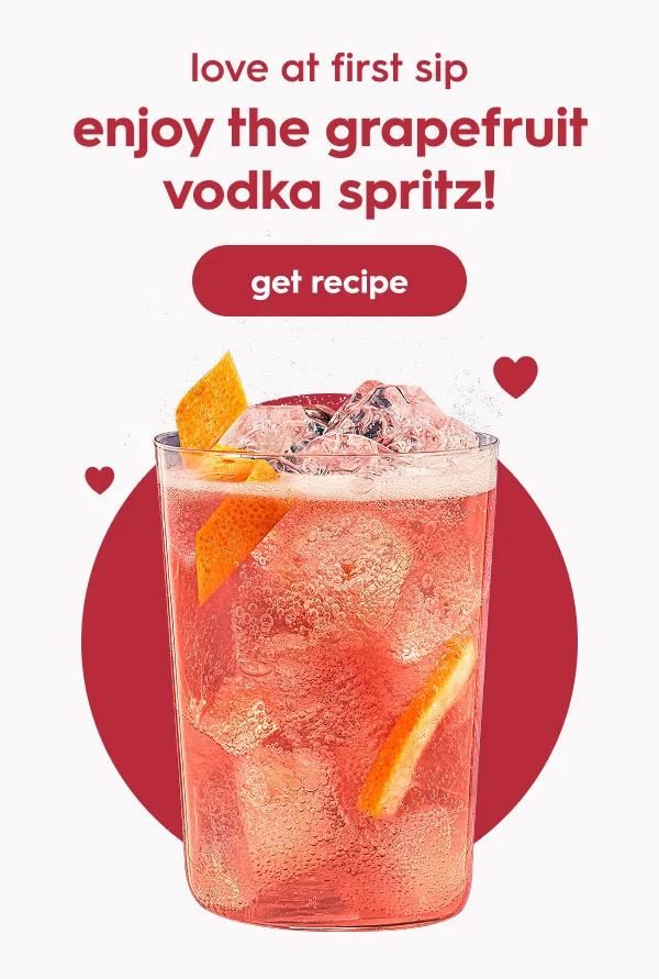 Love at first sip - enjoy the grapefruit vodka spritz!