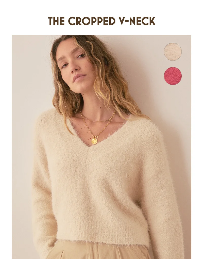 The cropped v-neck