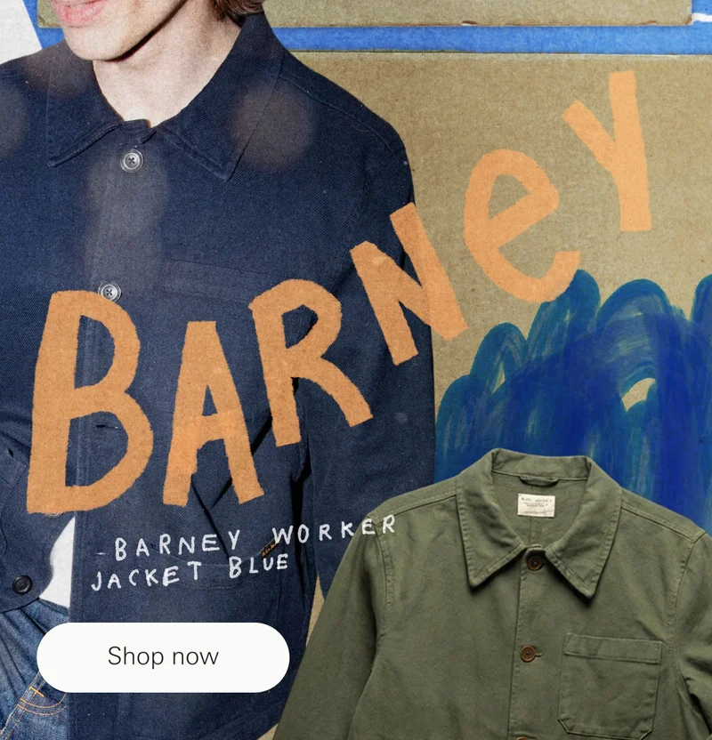 Barney Worker Jacket Mid Blue Barney Worker Jacket Mid Blue