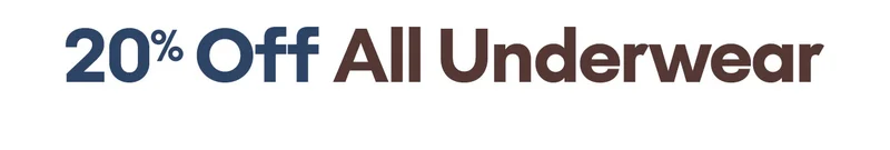20% Off All Underwear