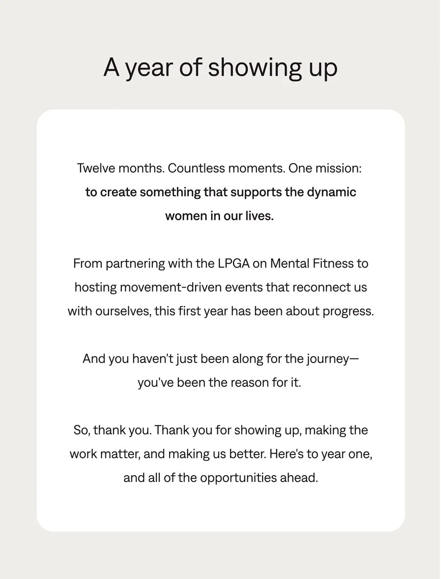 A year of showing up