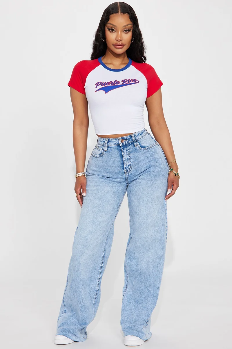 Image of So Valid Stretch Wide Leg Jeans - Light Wash