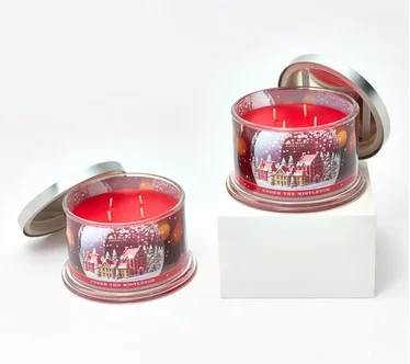 HomeWorx by Slatkin + Co. S/2 18 oz Under the Mistletoe Candles