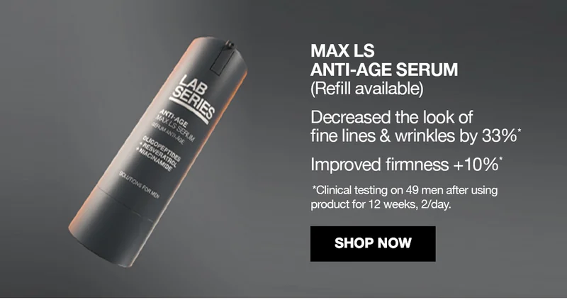 MAX LS ANGTI-AGE SERUM (REFILL AVAILABLE) | DECREASED THE LOOK OF FINE LINES & WRINKLES BY 33% | IMPROVED FIRMNESS +10% | *CLINICAL TESTING ON 49 MEN AFTER USING PRODUCT FOR 12 WEEKS 2/DAY.SHOP NOW
