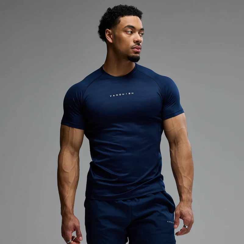 Image of ACADEMY NAVY SLIM FIT PERFORMANCE T SHIRT
