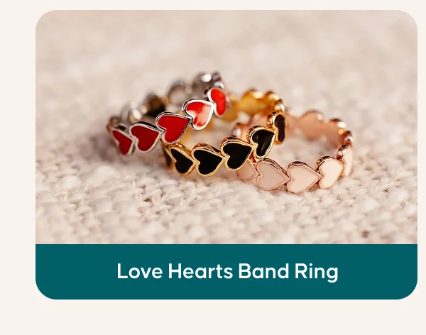 Love Hearts Band Ring