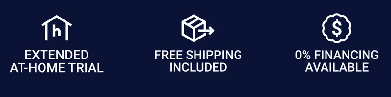 Extended at-home trial. Free shipping included. 0% financing available