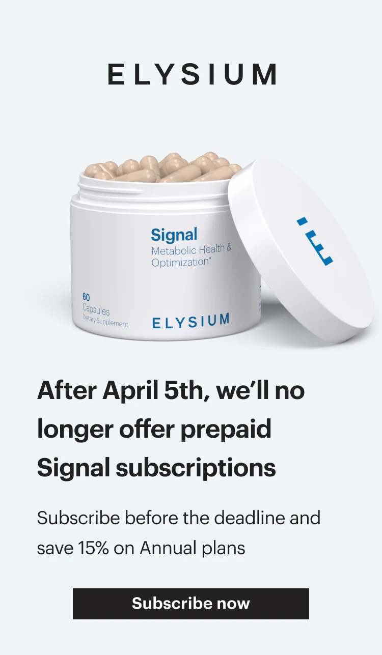 ELYSIUM | After April 5th, we’ll no longer offer prepaid Signal subscriptions | Subscribe before the deadline and save 15% on Annual plans | Subscribe now