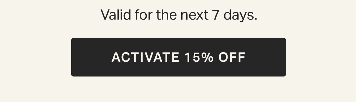 Activate 15% off