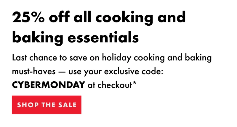 25% off all cooking and baking products