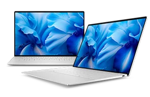 silver xps 9340 laptop montage