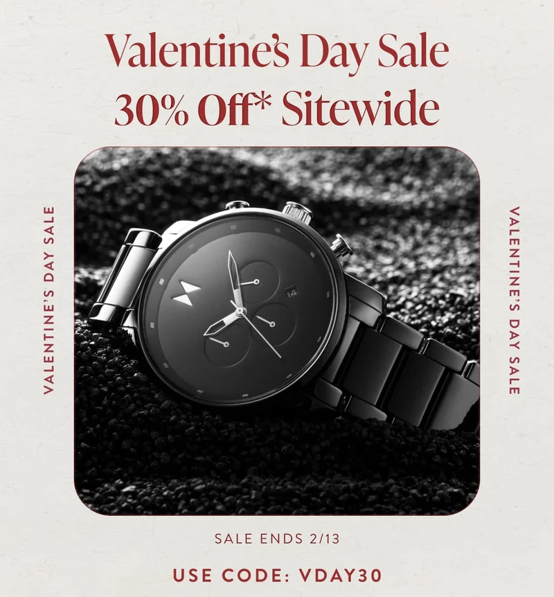 Valentine's Day Sale | Take 30% off with code discount code