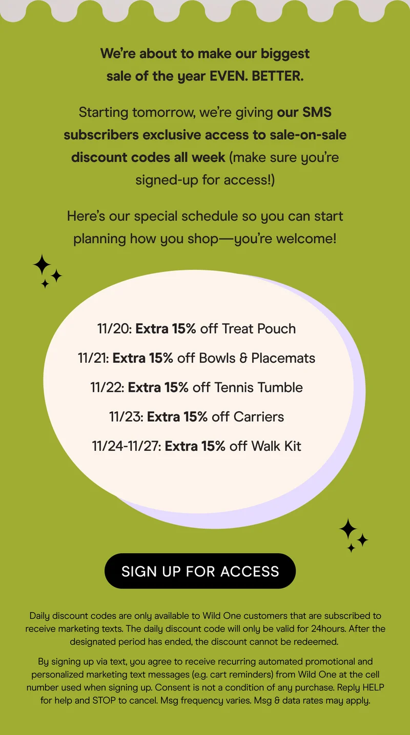 sign up for access