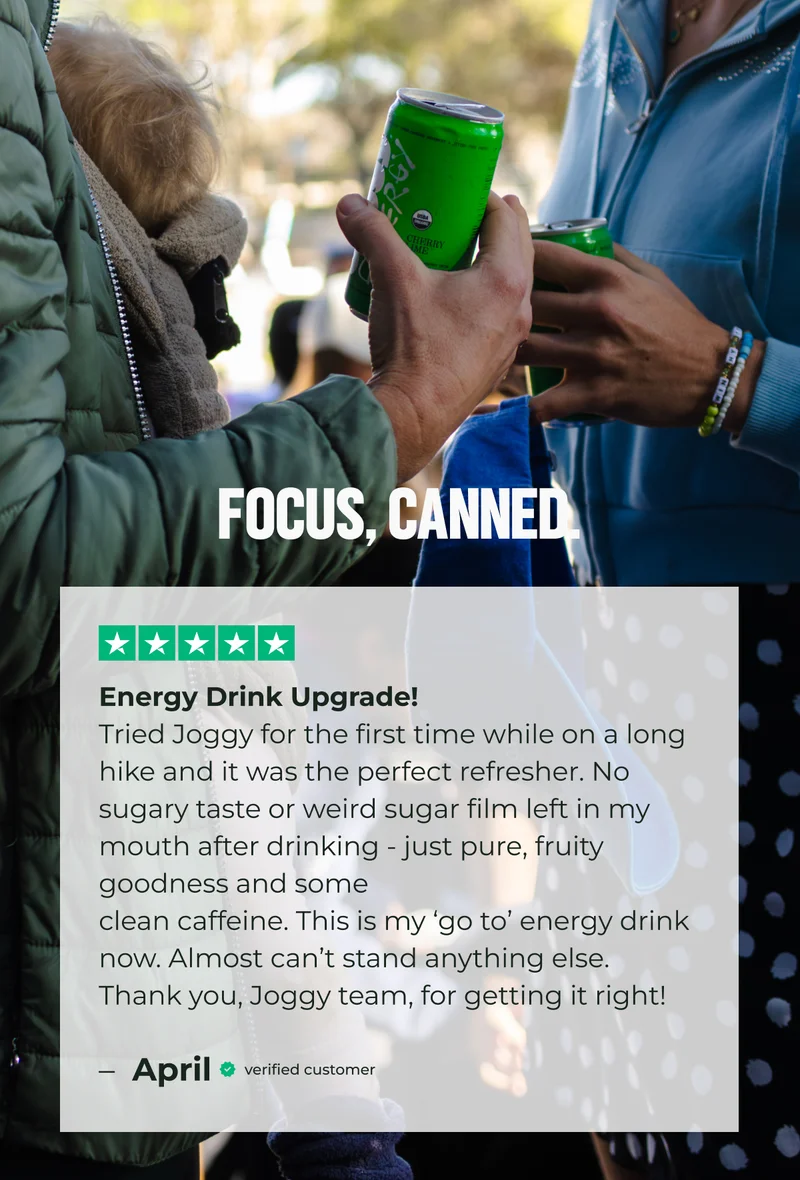 Tried Joggy for the first time while on a long hike and it was the perfect refresher. No sugary taste or weird sugar film left in my mouth after drinking - just pure, fruity goodness and some clean caffeine.