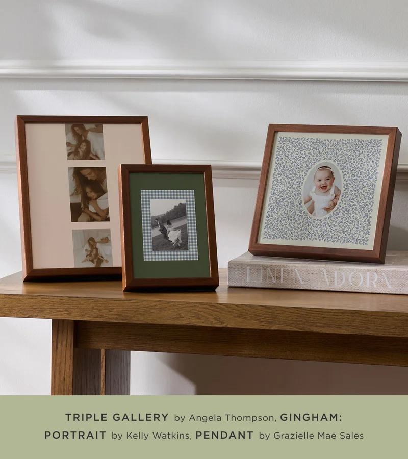 Triple Gallery, Gingham Portrait, Pendant