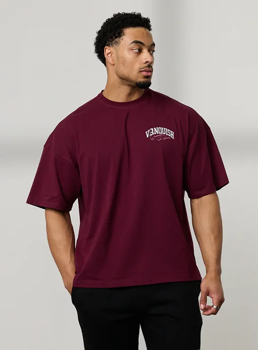 REGIME OXBLOOD OVERSIZED BOXY T SHIRT