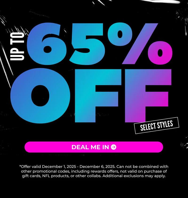 UP TO 65% OFF SELECT STYLES