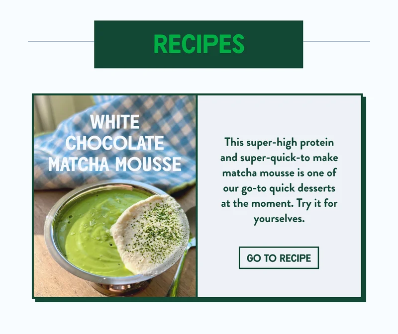 Matcha white chocolate mousse