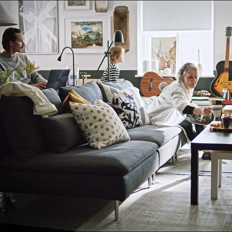 family on sofa