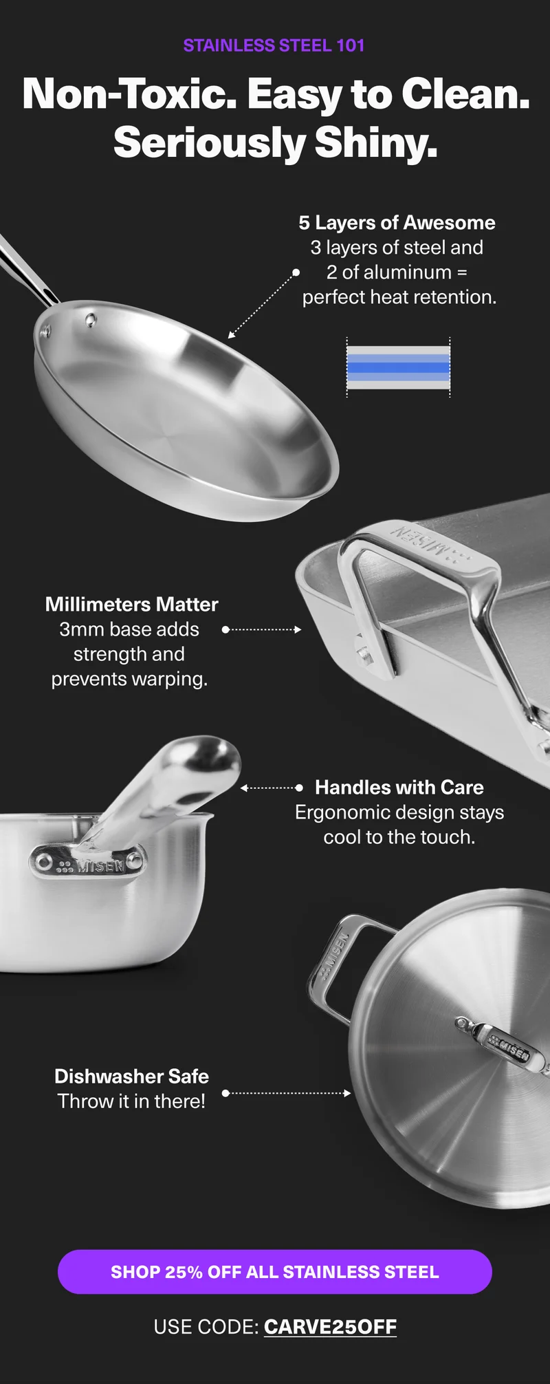 Non-toxic. Easy to clean. And 25% off with code: discount code