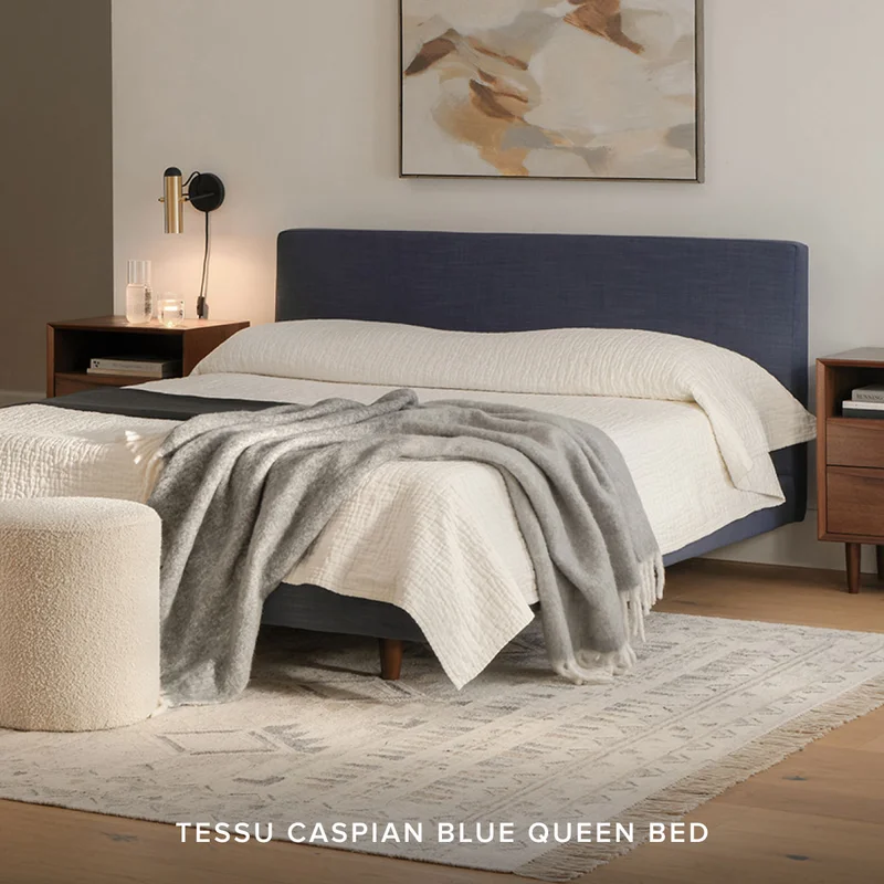 Calabri Green Wool Boucle Bed