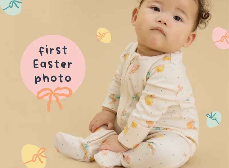 Easter Bunny Clever Zip Baby Pajamas